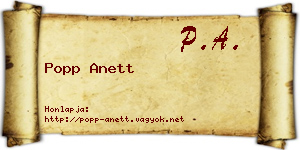 Popp Anett névjegykártya